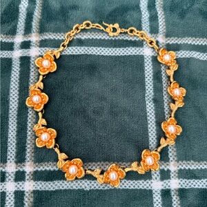Vintage Kenzo Floral Pearl Necklace